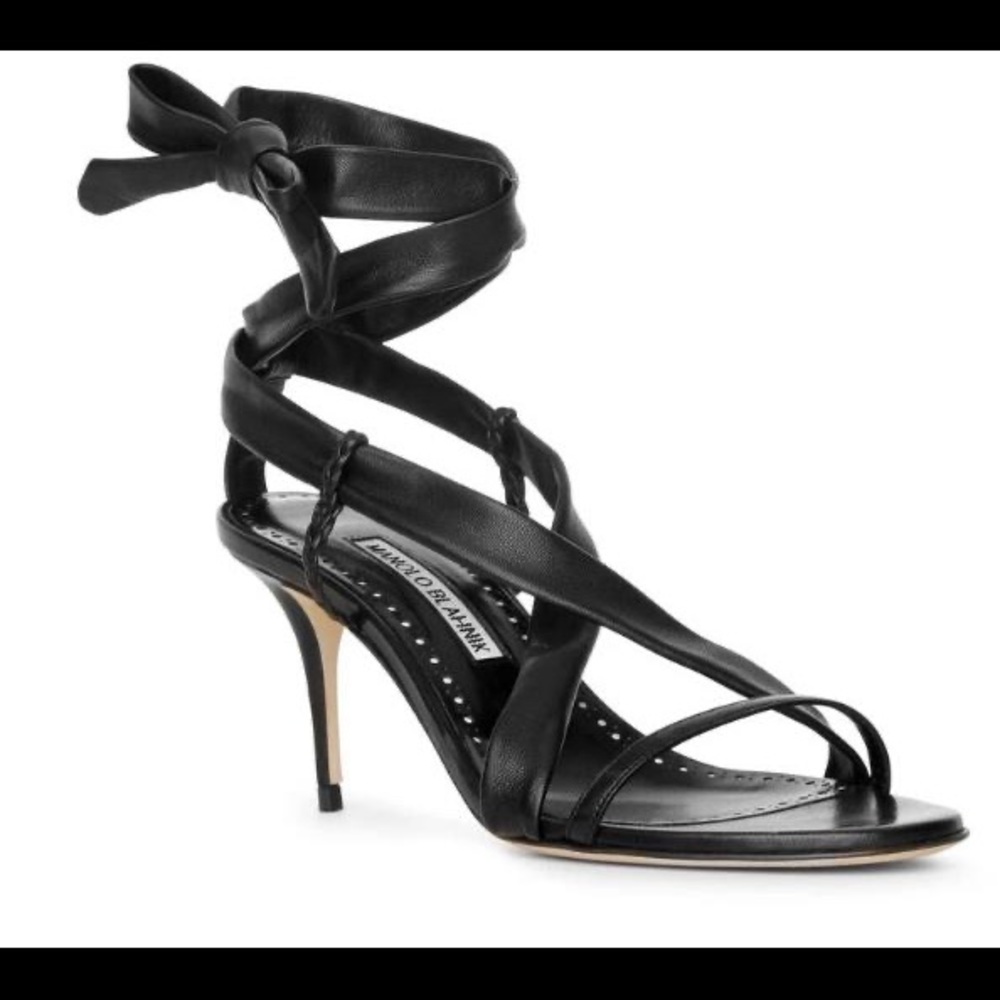 Manolo Blahnik Tor Black Nappa Sandal